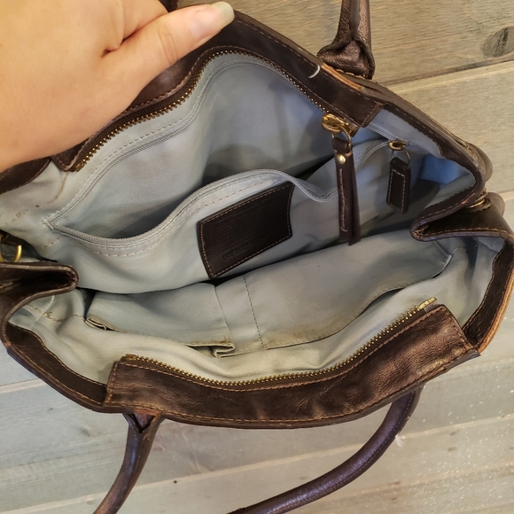 Coach Madeline bronze Metallic brown leather Satchel bag - Picture 7 of 10